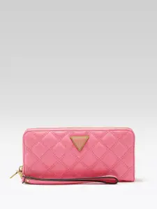 GUESS Women Quilted Zip Around Wallet
