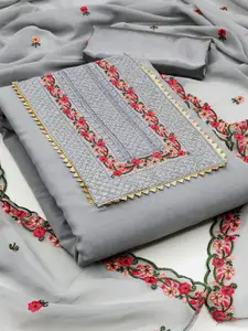 LeeliPeeri Designer Floral Embroidered Sequinned Unstitched Dress Material