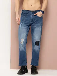 Harvard Men Relaxed Fit Mildly Distressed Light Fade Stretchable Jeans