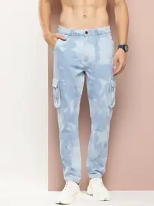 Harvard Men Tapered Fit Acid Wash Stretchable Cargo Jeans