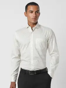 Peter England Micro Ditsy Printed Cotton Formal Shirt