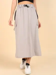 The Roadster Lifestyle Co Grey Cargo A-Line Parachute Skirt