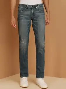 Allen Solly Men Low Distress Light Fade Mid-Rise Slim Fit Cotton Non Stretchable Jeans