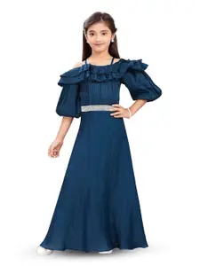 Hunny Bunny Girls Fit & Flare Flared Sleeves Maxi Dress