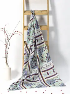 Contrast Living Floral Printed Pure Cotton Scarf