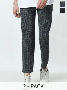BAESD Men Pack Of 2 Checked Track Pant