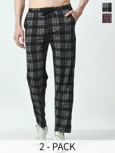 BAESD Men Pack Of 2 Checked Track Pants