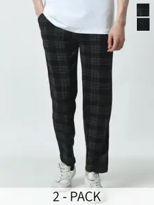 BAESD Men Pack Of 2 Checked Track Pant