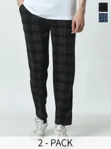 BAESD Pack Of 2 Checked Regular Fit Track Pants