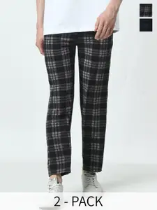 BAESD Pack Of 2 Checked Dry-Fit Track Pants
