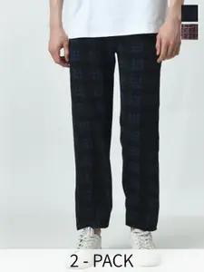 BAESD Men Pack Of 2 Checked Track Pant