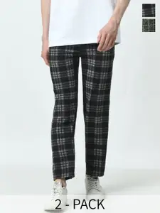 BAESD Men 2Pcs Checked Track Pant