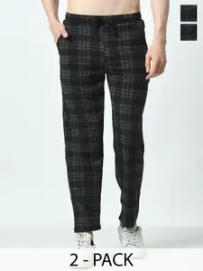 BAESD Men Checked Mid-Rise Track Pants