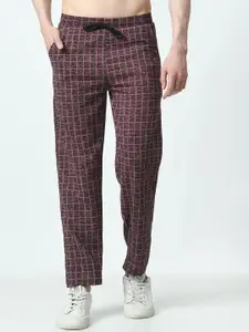 BAESD Men Checked Mid Rise Track Pant
