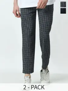 BAESD Men Pack Of 2 Checked Track Pant