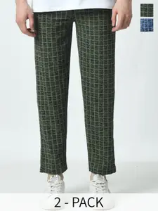 BAESD Pack Of 2 Checked Dry-Fit Track Pants