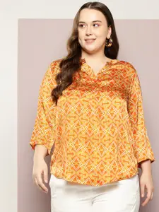Qurvii+ Women Plus Size Comfort Printed Casual Shirt