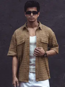 Powerlook India Slim Oversized Checked Pure Cotton Casual Shirt