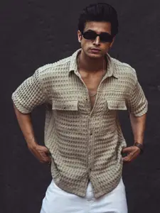 Powerlook India Slim Oversized Checked Pure Cotton Casual Shirt