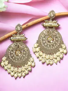 OOMPH Women Geometric Shaped Chandbalis Earrings