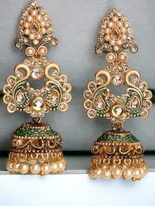 OOMPH Women Peacock Shaped Jhumkas Earrings