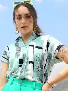 PINACOLADA Printed Crepe Shirt Style Top