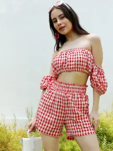 PINACOLADA Checked Top with Shorts Co-Ords