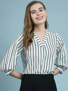 all about you Striped V-Neck Top