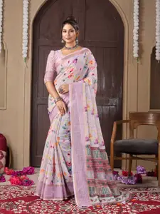 Fashion FRICKS Women Floral Sequinned Silk Cotton Saree