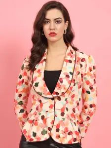 TANDUL Women Printed Slim-Fit Single-Breasted Casual Blazers