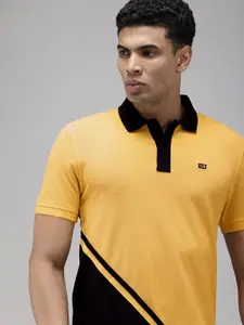 Arrow Pure Cotton Colourblocked Polo Collar T-shirt