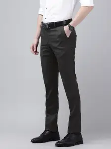 Arrow Men Original Tailored Fit Self Design Textured Formal Trousers