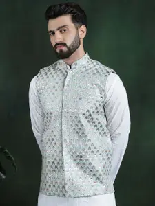 SOJANYA Men's Printed Woven Nehru Jacket