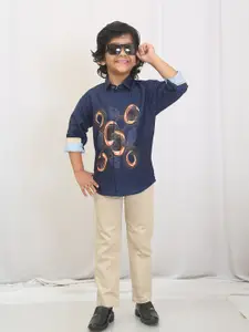 TS TRENDS Boys Printed Shirt with Trousers