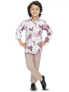 TS TRENDS Boys Printed Shirt with Trousers