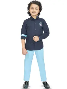 TS TRENDS Boys Printed Shirt with Trousers