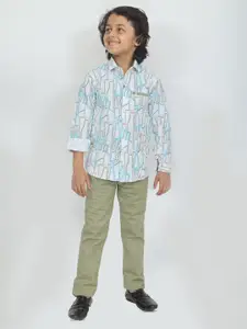 TS TRENDS Boys Printed Shirt with Trousers