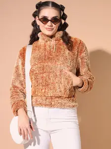 TANDUL Self Design Hood Neck Pullover Sweatshirt