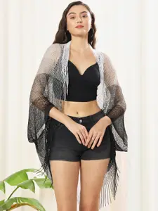 TANDUL Women Longline Sheer Shrug