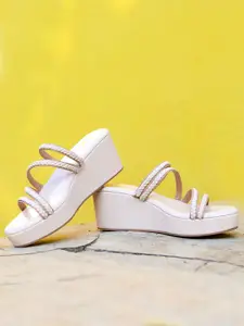Monrow PU Party Wedge Sandals