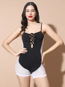 TANDUL Shoulder Straps Sleeveless Bodycon Mini Dress