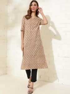 Fabindia Women Checked Flared Sleeves Kurta