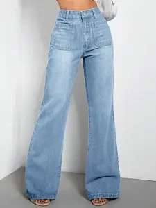 StyleCast x Revolte Women Straight Fit Low Distress Light Fade Jeans