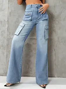 StyleCast x Revolte Women Straight Fit Highly Distressed Heavy Fade Jeans