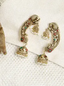 Adwitiya Collection Gold-Plated Classic Jhumkas Earrings