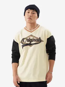 The Souled Store Men Typography Printed V-Neck T-shirt