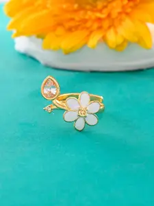 Voylla Gold-Plated CZ-Studded Finger Ring