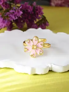 Voylla Gold-Plated CZ-Studded Finger Ring