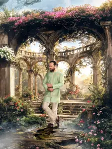 House of Pataudi Regular Jashn Kurta With Trousers Comes With A Nehru Jacket