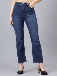 BAESD Women Comfort Regular Fit Mid-Rise Light Fade Stretchable Jeans